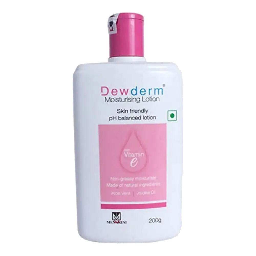 Dewderm Moisturising Lotion with Vitamin E, Aloe Vera & Jojoba Oil | Skin-Friendly & pH-Balanced 200ml